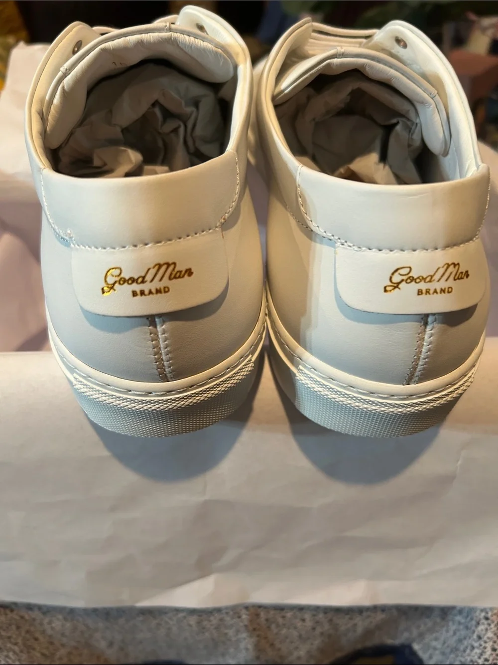 Good Man Brand White Leather Men's Low-Top Sneakers